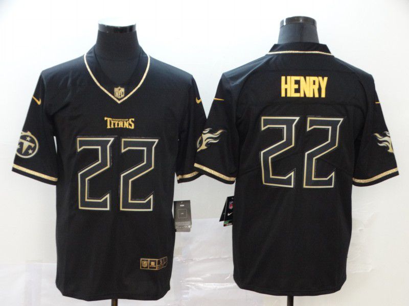 Men Tennessee Titans #22 Henry Black Retro gold character Nike NFL Jerseys->pittsburgh steelers->NFL Jersey